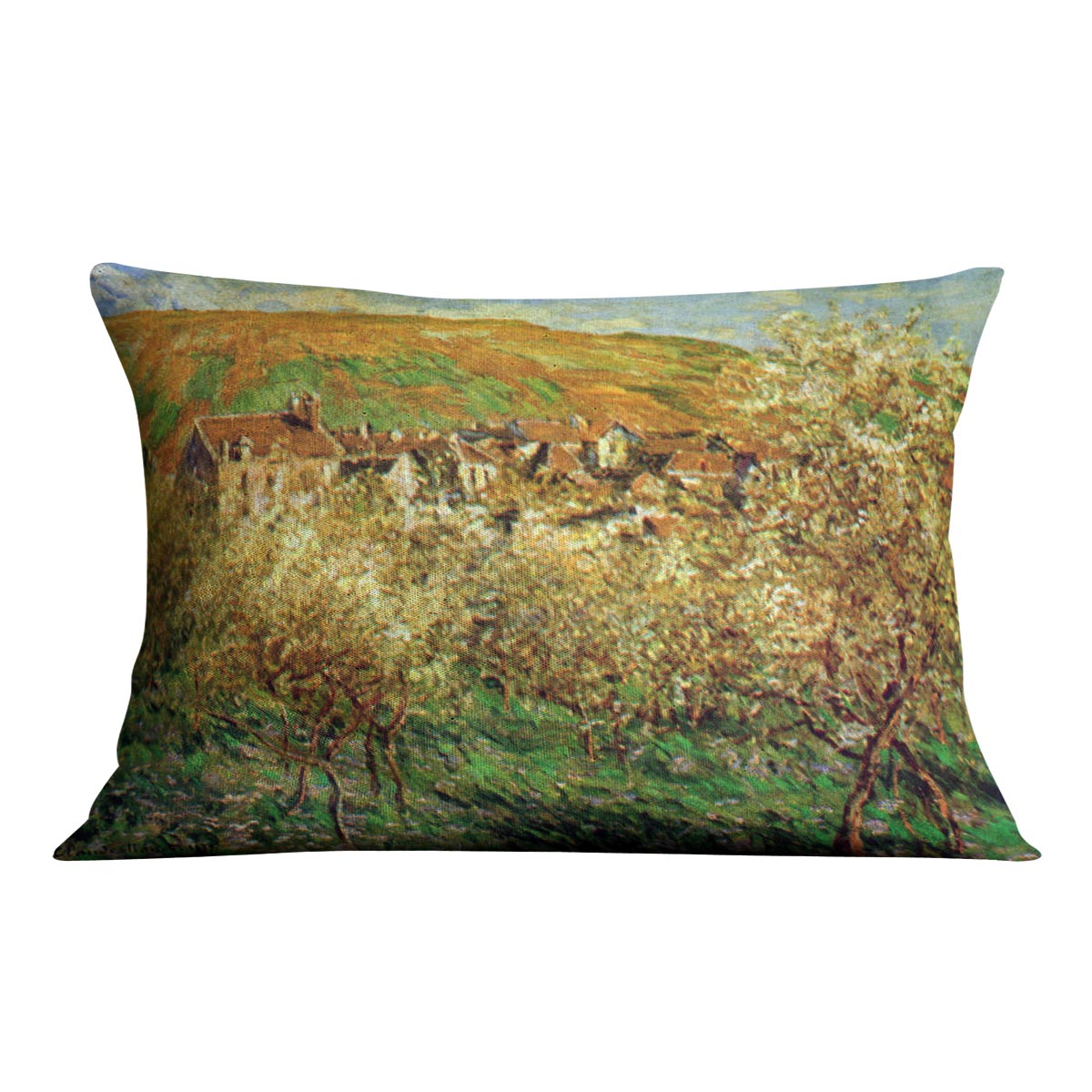 Flowering apple trees by Monet Cushion