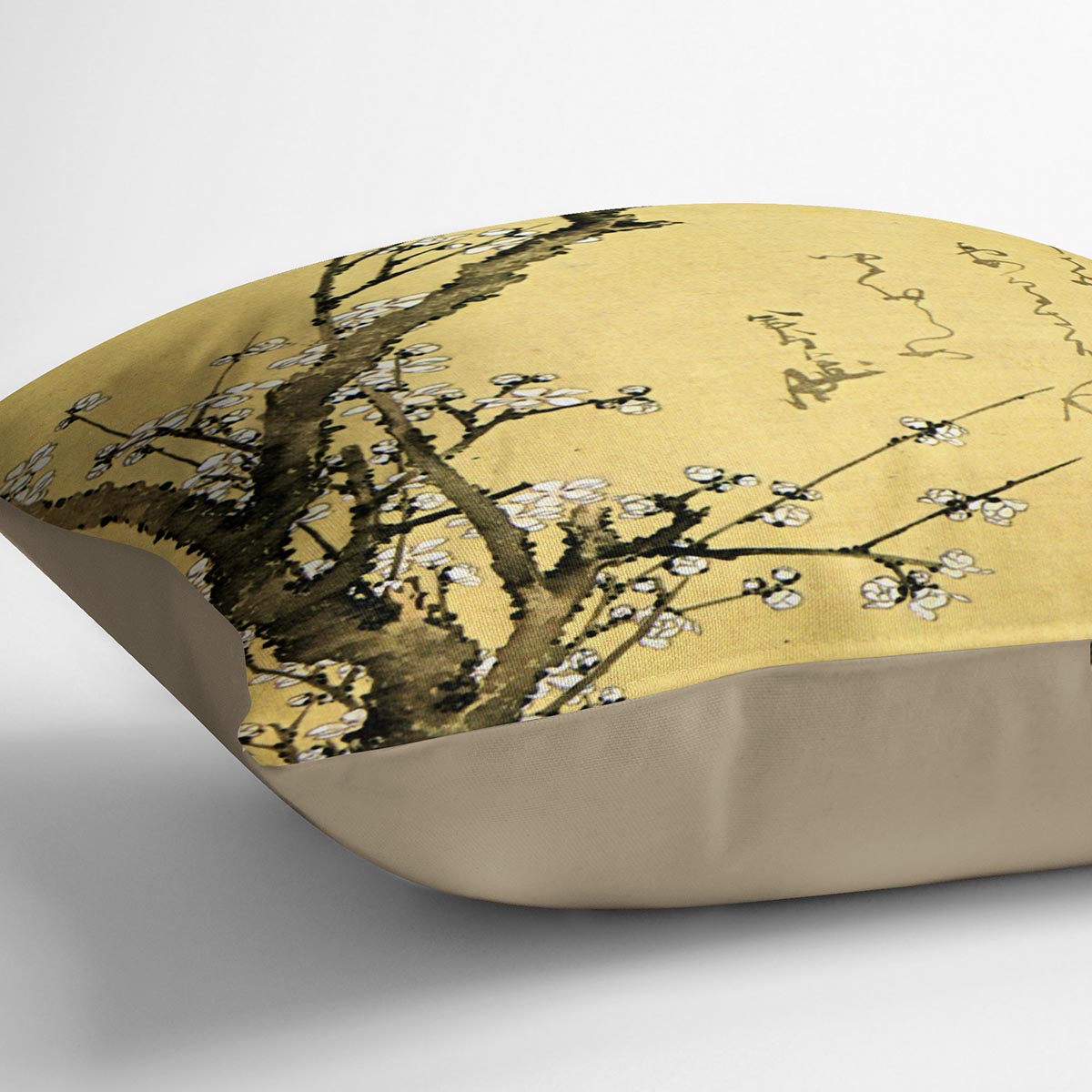 Flowering plum by Hokusai Cushion