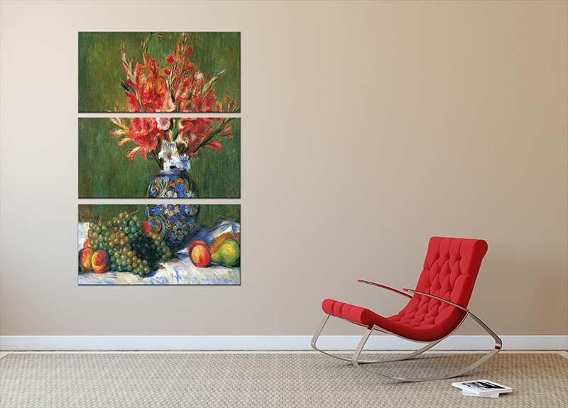 Flowers and Fruit by Renoir 3 Split Panel Canvas Print - Canvas Art Rocks - 2