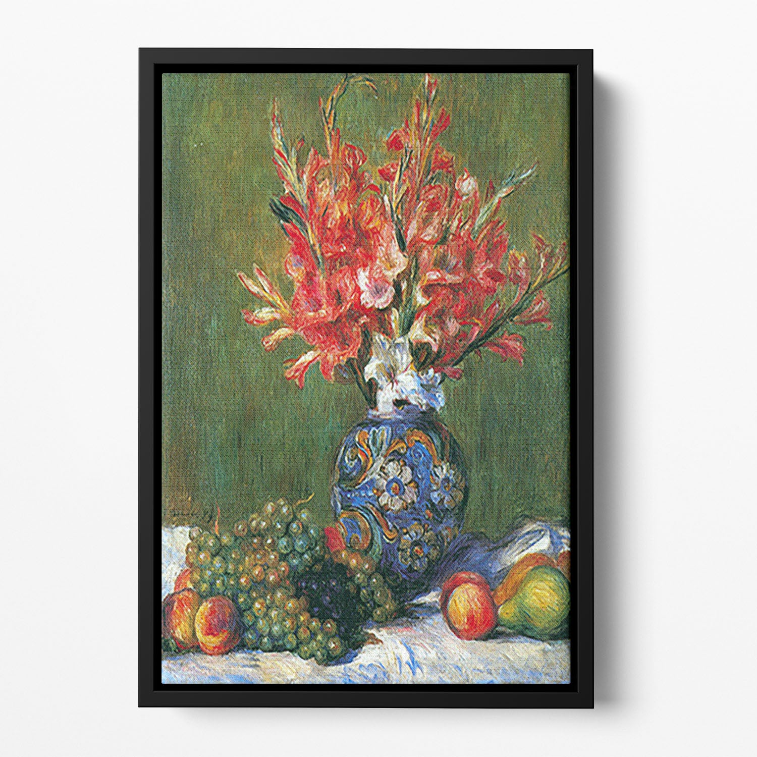 Flowers and Fruit by Renoir Floating Framed Canvas