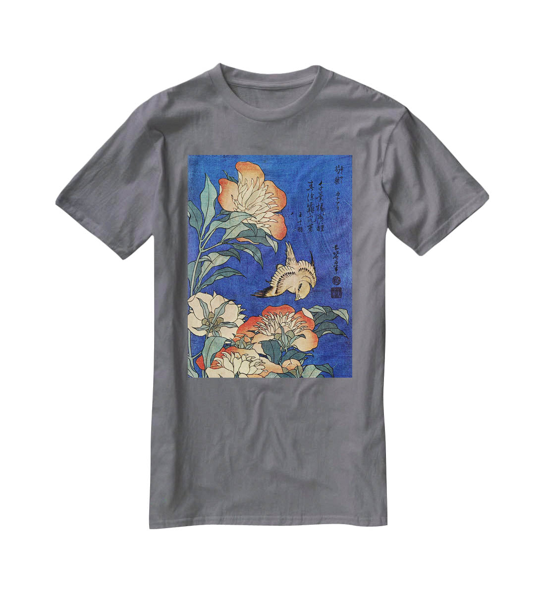Flowers by Hokusai T-Shirt - Canvas Art Rocks - 3