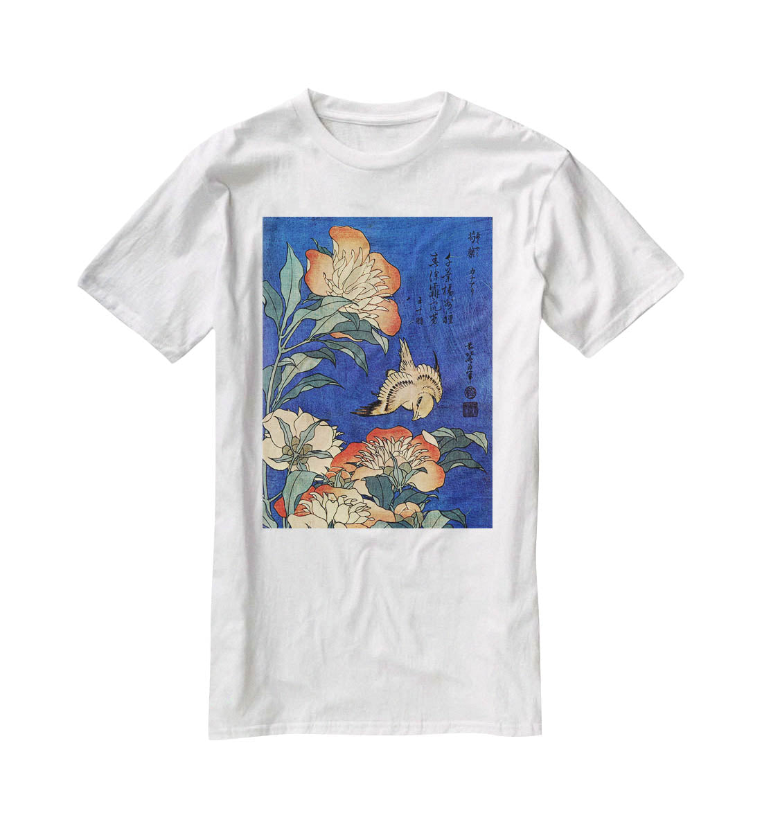 Flowers by Hokusai T-Shirt - Canvas Art Rocks - 5