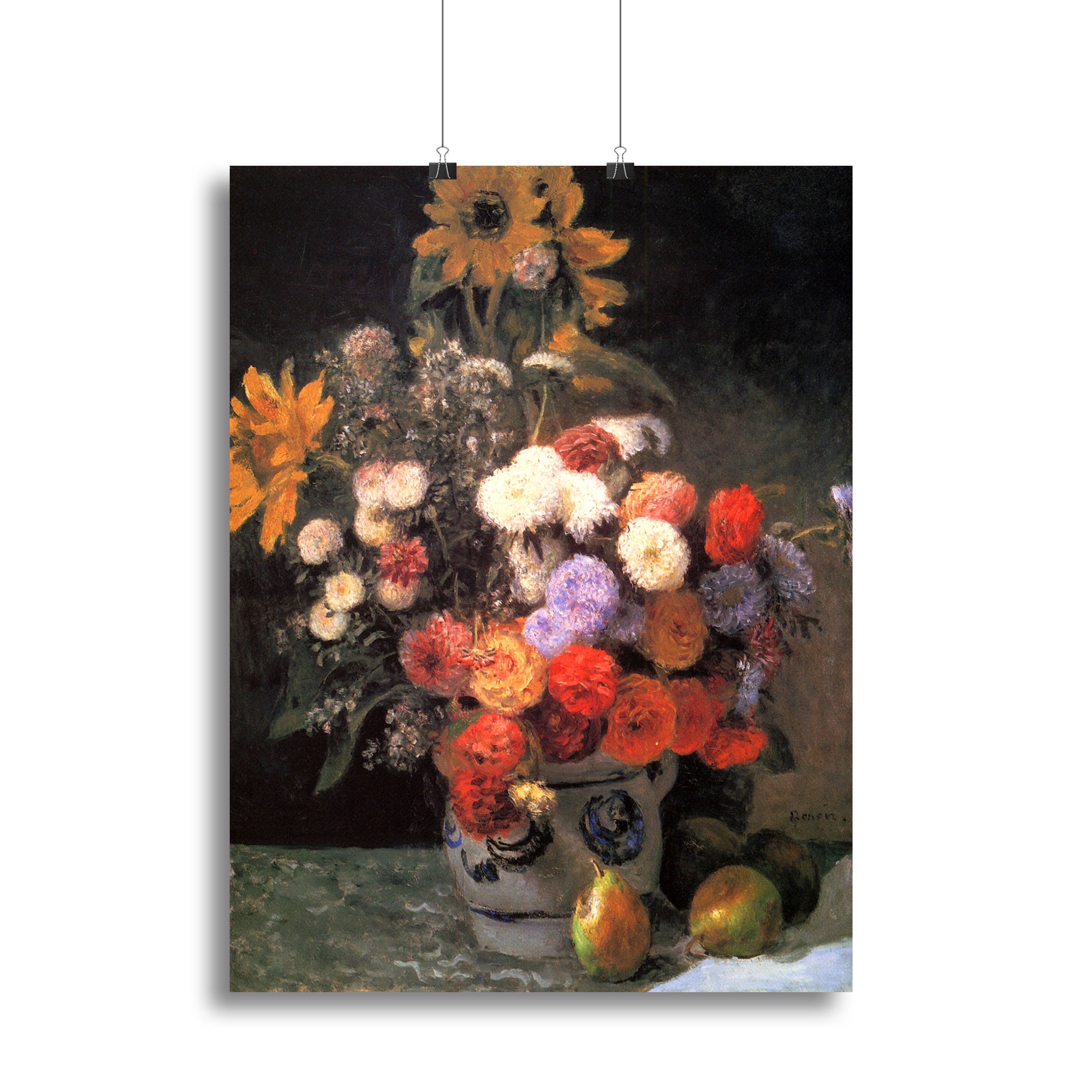 Flowers in a vase by Renoir Canvas Print or Poster - Canvas Art Rocks - 2