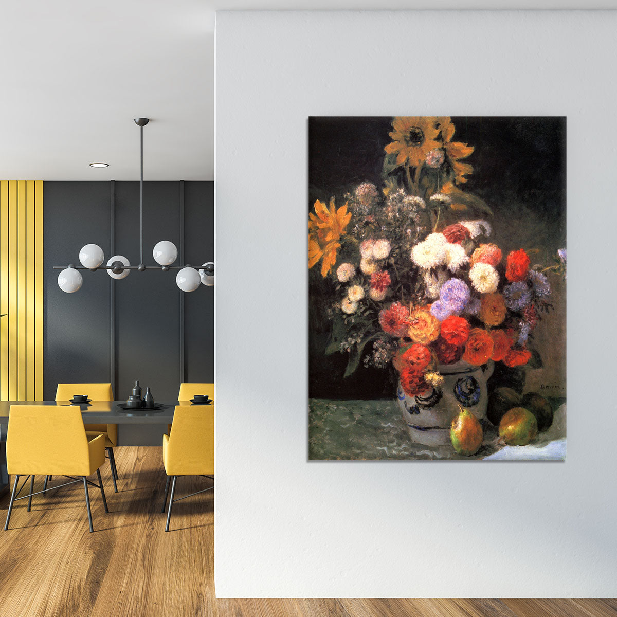 Flowers in a vase by Renoir Canvas Print or Poster - Canvas Art Rocks - 4