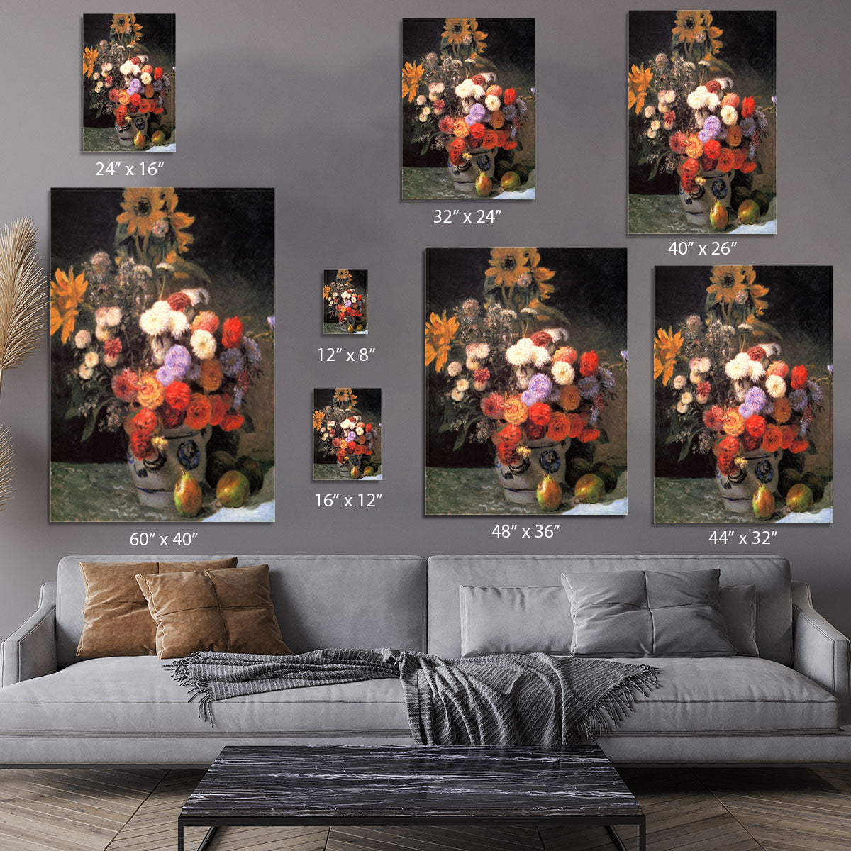 Flowers in a vase by Renoir Canvas Print or Poster - Canvas Art Rocks - 7