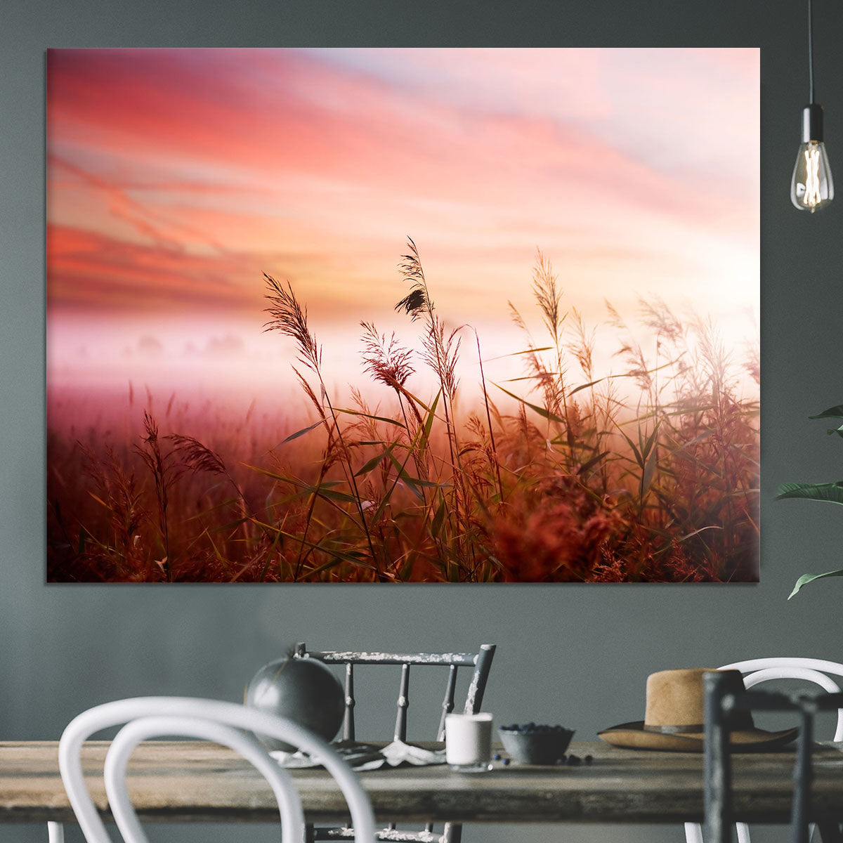 Foggy Landscape Early Morning Mist Canvas Print or Poster - Canvas Art Rocks - 3