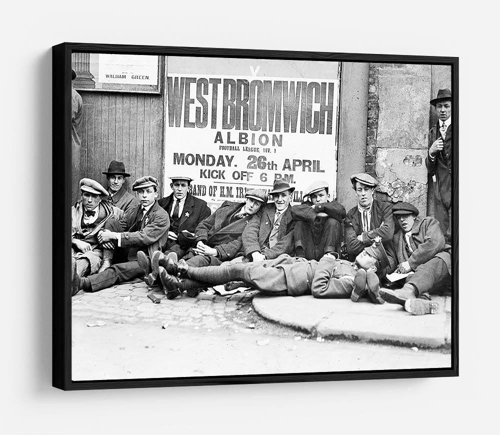Football fans queue on the morning of a F.A. Cup match 1920 HD Metal Print - Canvas Art Rocks - 6