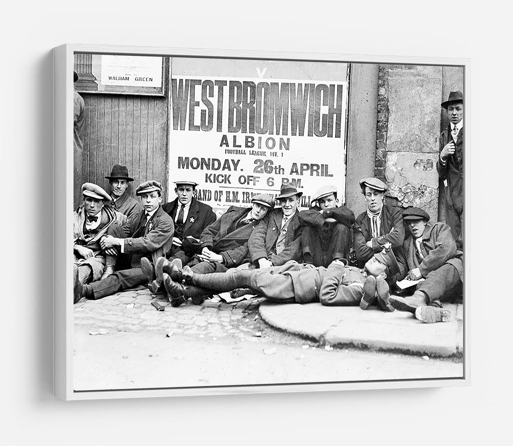 Football fans queue on the morning of a F.A. Cup match 1920 HD Metal Print - Canvas Art Rocks - 7