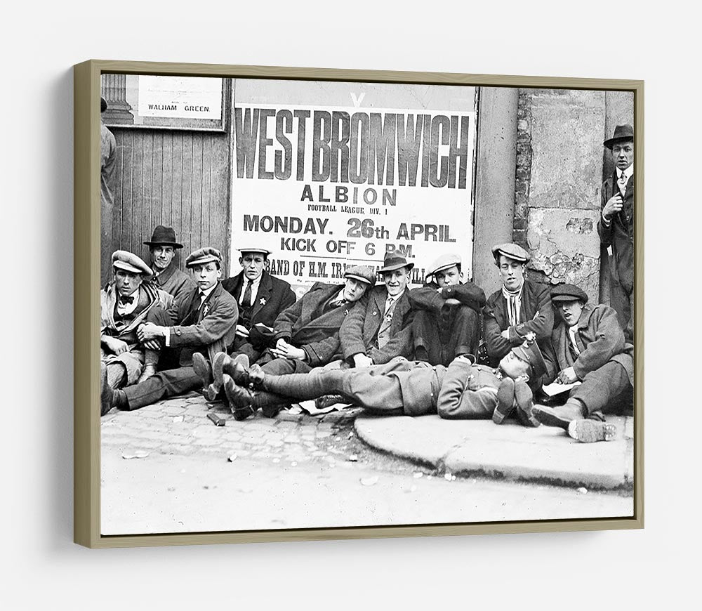 Football fans queue on the morning of a F.A. Cup match 1920 HD Metal Print - Canvas Art Rocks - 8