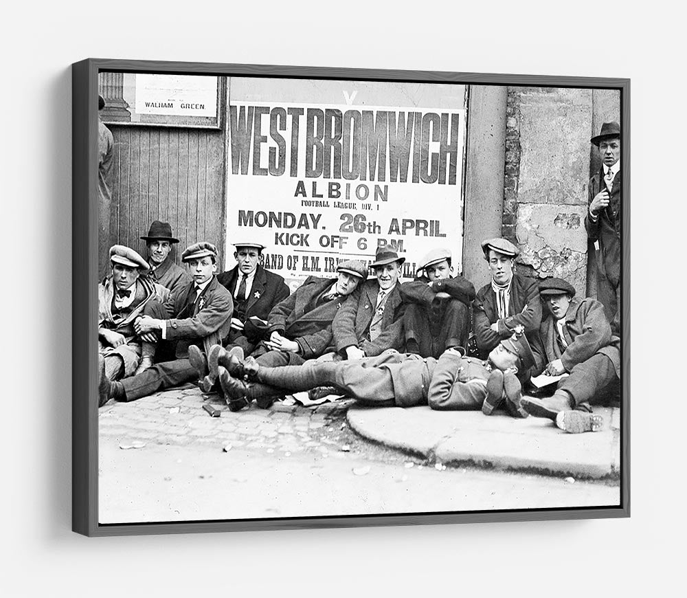 Football fans queue on the morning of a F.A. Cup match 1920 HD Metal Print - Canvas Art Rocks - 9