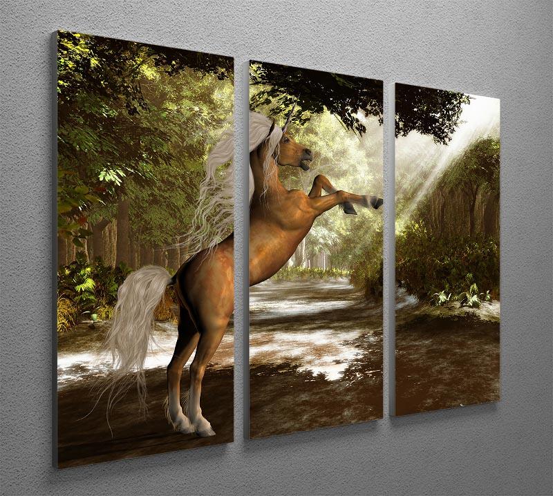 Forest Unicorn 3 Split Panel Canvas Print - Canvas Art Rocks - 2