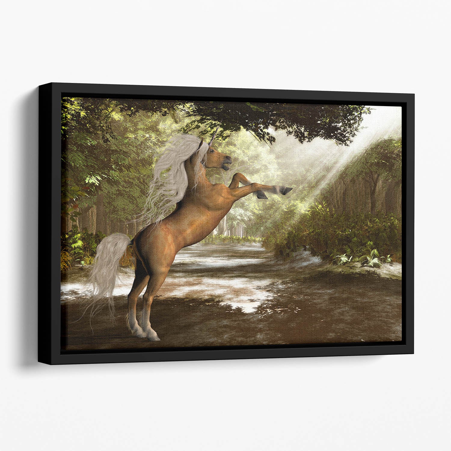Forest Unicorn Floating Framed Canvas
