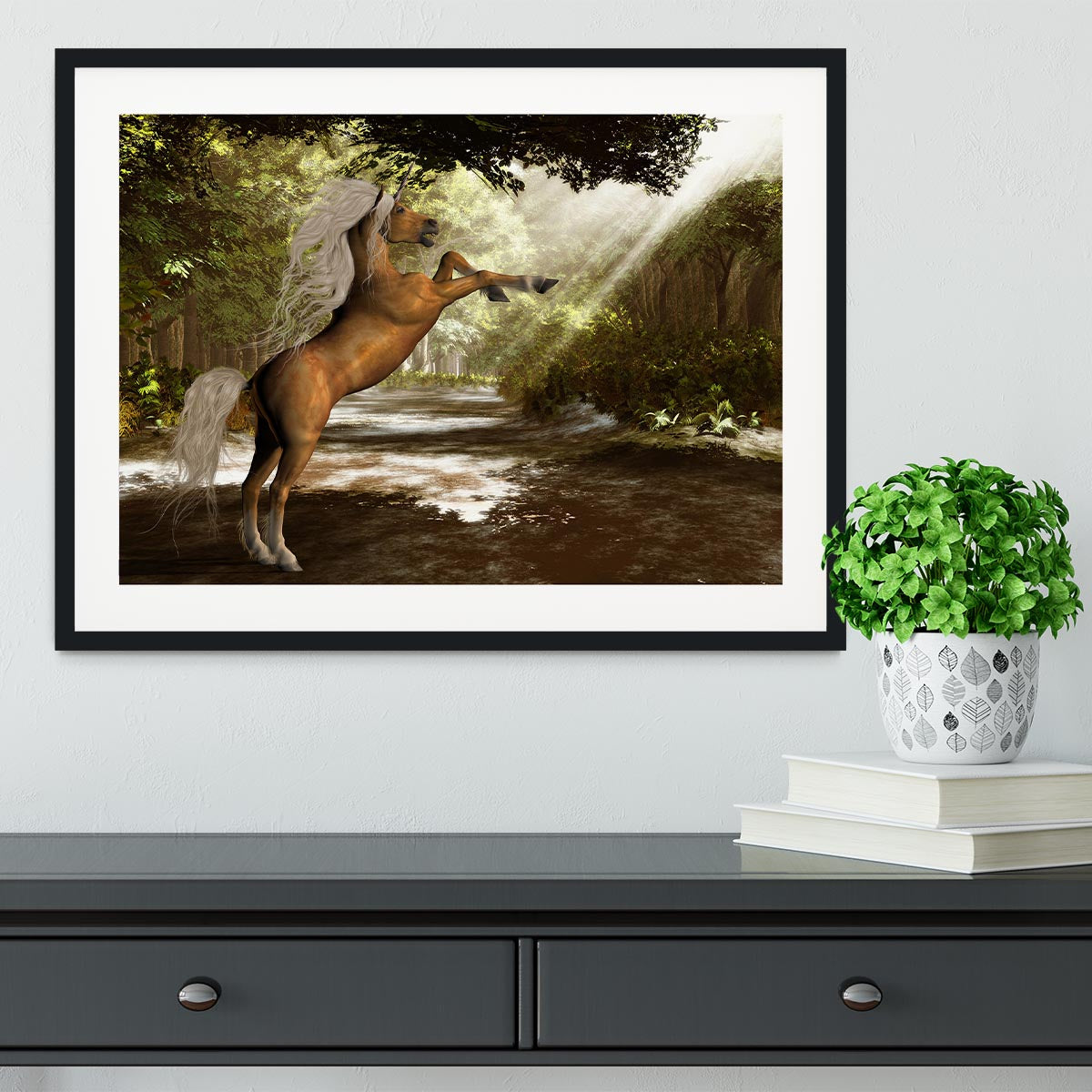 Forest Unicorn Framed Print - Canvas Art Rocks - 1