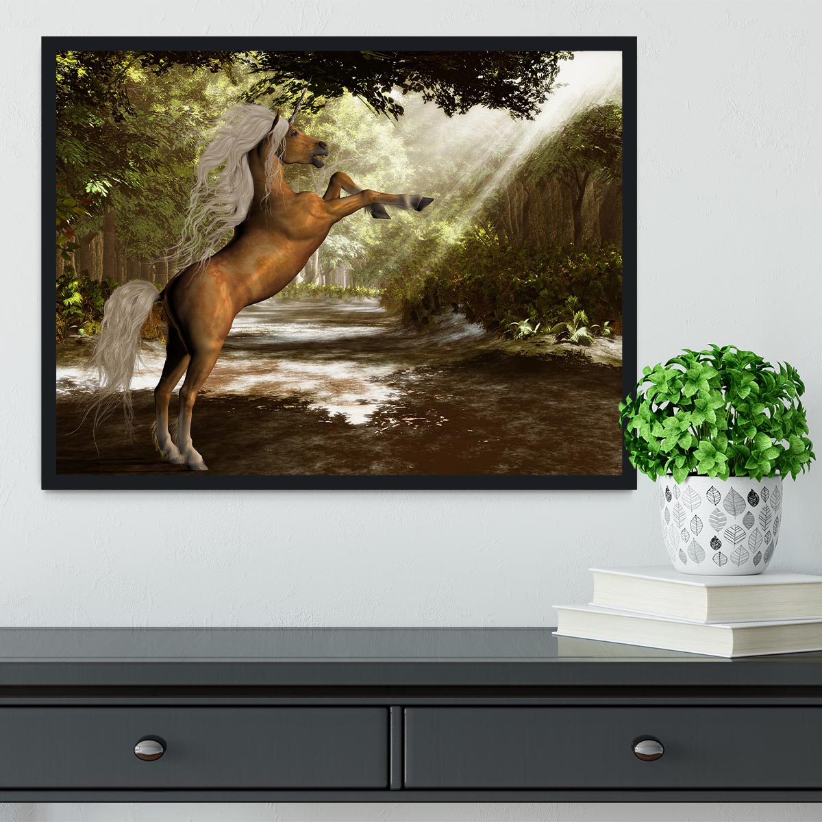 Forest Unicorn Framed Print - Canvas Art Rocks - 2