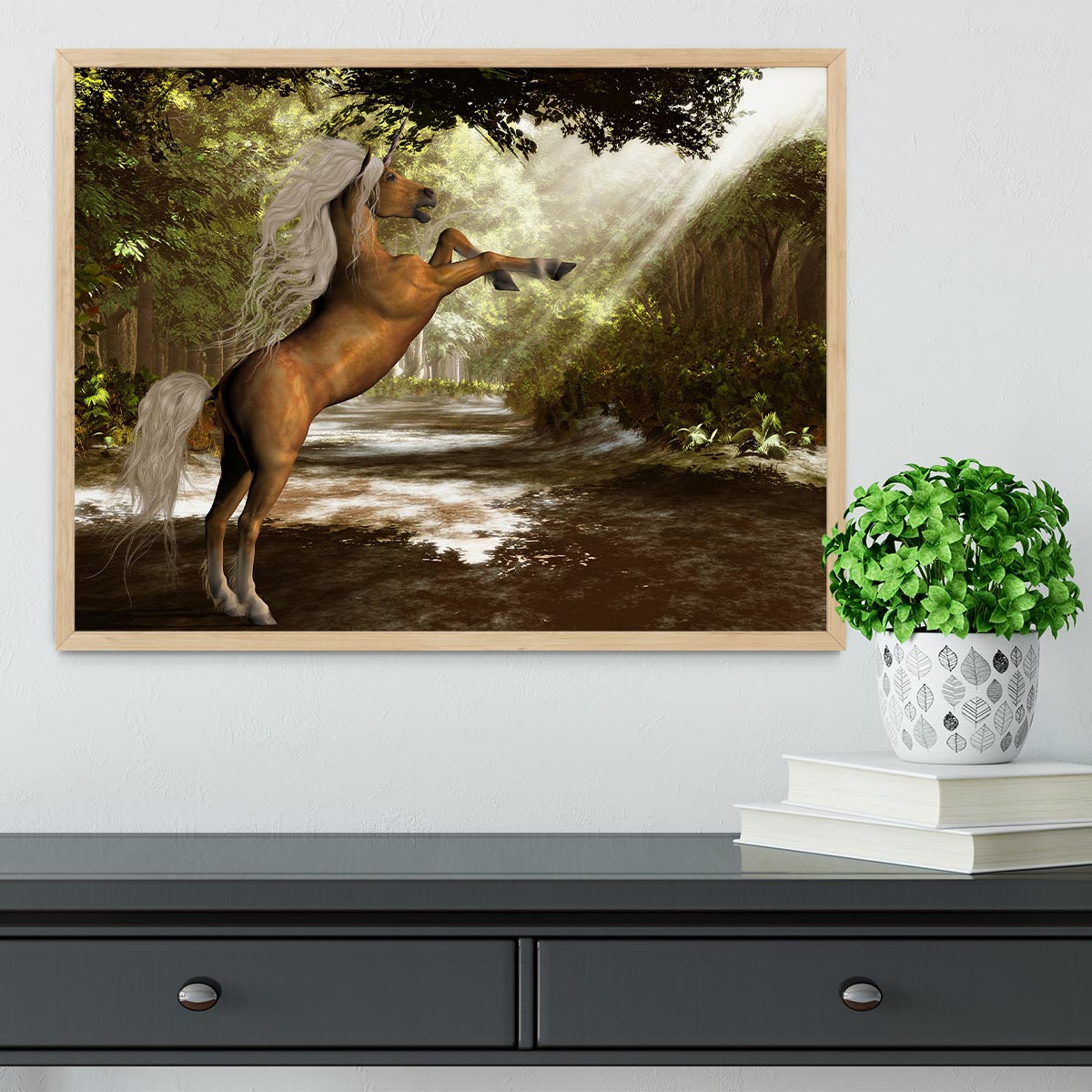 Forest Unicorn Framed Print - Canvas Art Rocks - 4