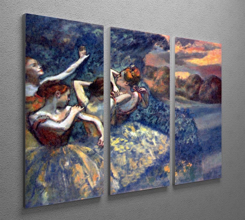 Four Dancers by Degas 3 Split Panel Canvas Print - Canvas Art Rocks - 2