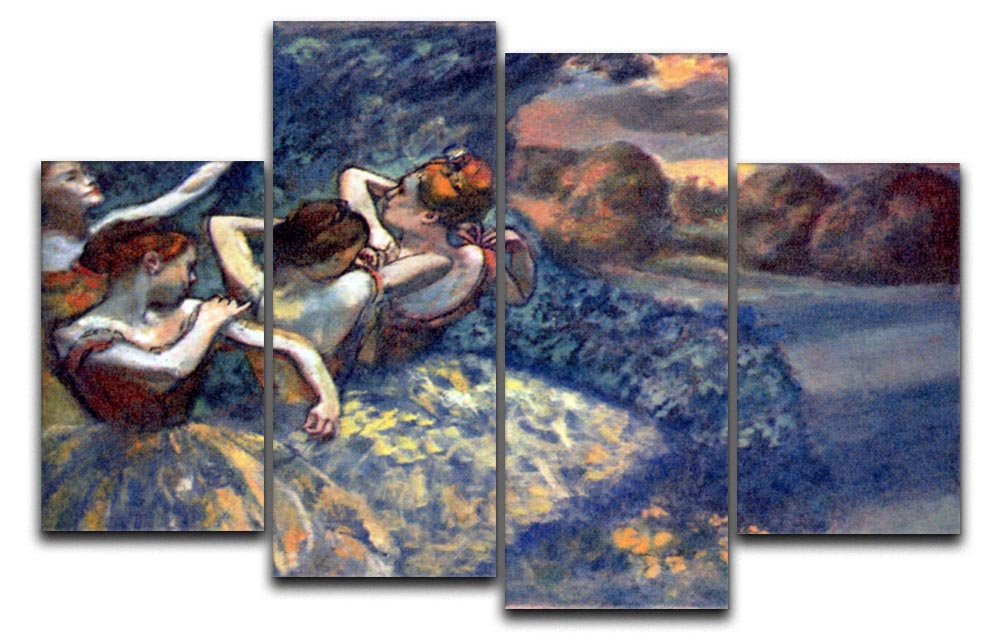 Four Dancers by Degas 4 Split Panel Canvas - Canvas Art Rocks - 1
