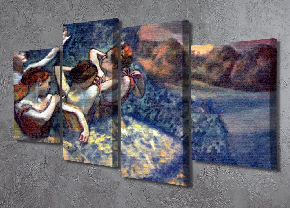 Four Dancers by Degas 4 Split Panel Canvas - Canvas Art Rocks - 2