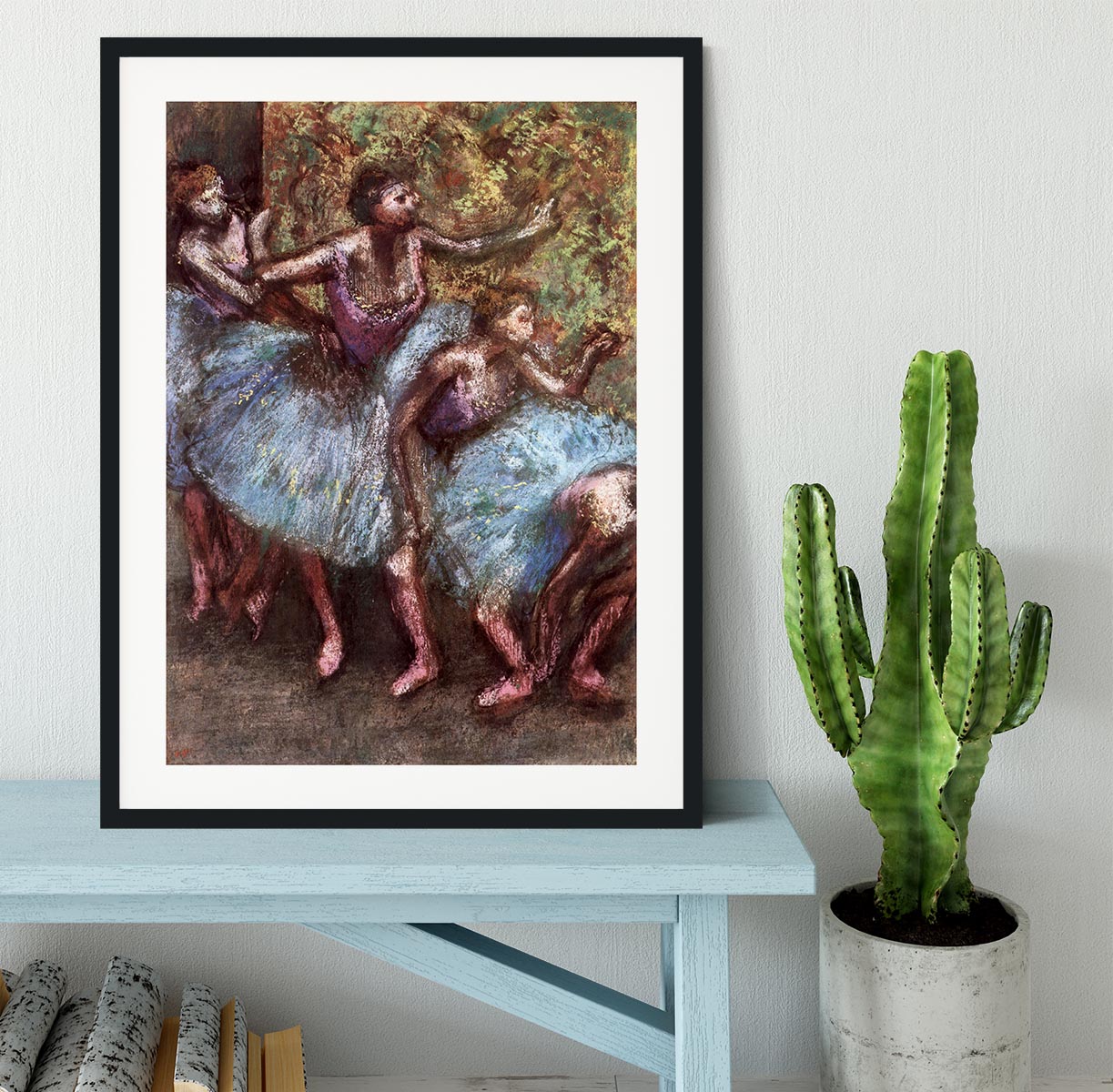 Four dancers behind the scenes 1 by Degas Framed Print - Canvas Art Rocks - 1
