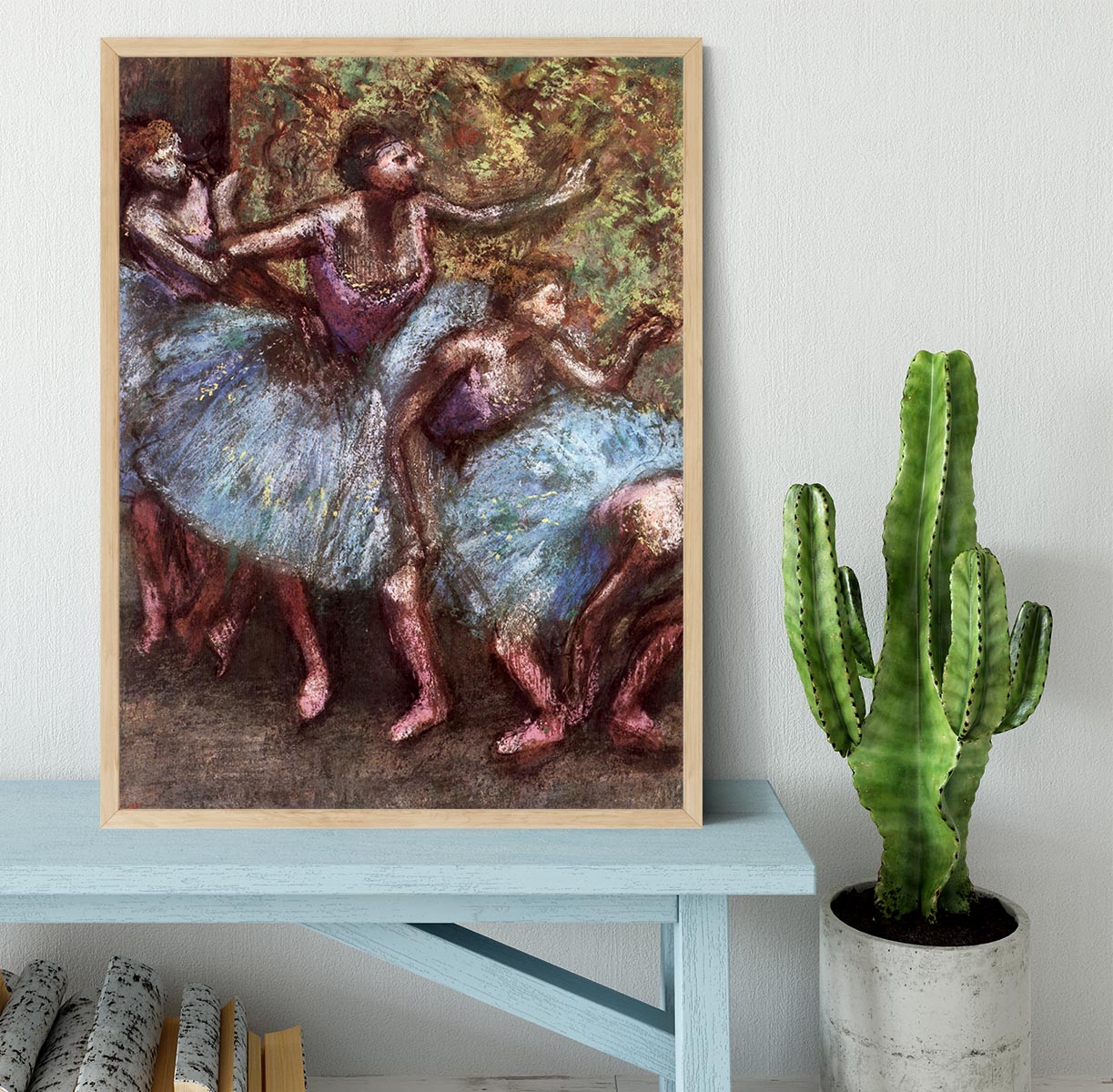 Four dancers behind the scenes 1 by Degas Framed Print - Canvas Art Rocks - 4