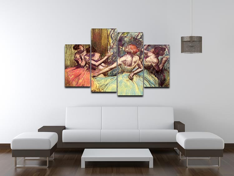 Four dancers behind the scenes 2 by Degas 4 Split Panel Canvas - Canvas Art Rocks - 3