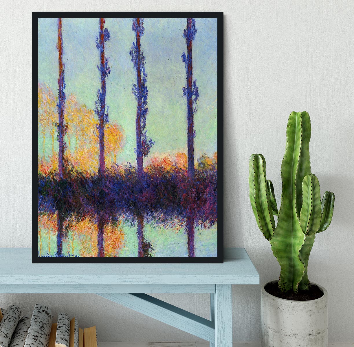 Four poplars by Monet Framed Print - Canvas Art Rocks - 2