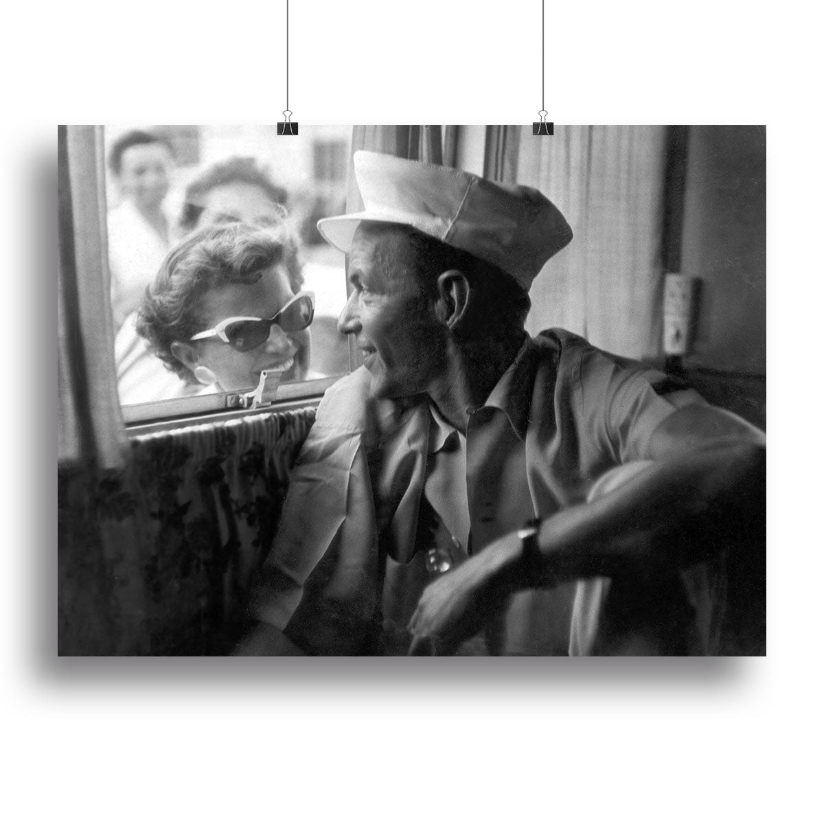 Frank Sinatra with a fan Canvas Print or Poster - Canvas Art Rocks - 2