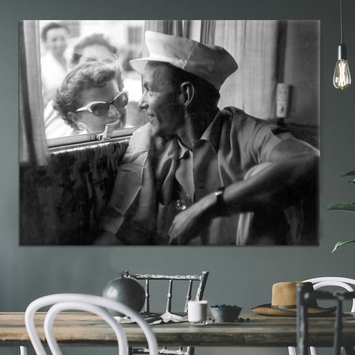 Frank Sinatra with a fan Canvas Print or Poster - Canvas Art Rocks - 3
