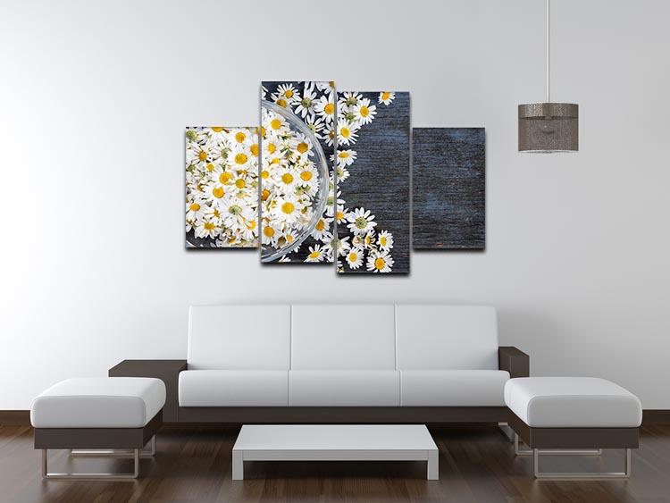 Fresh medicinal roman chamomile flower 4 Split Panel Canvas  - Canvas Art Rocks - 3