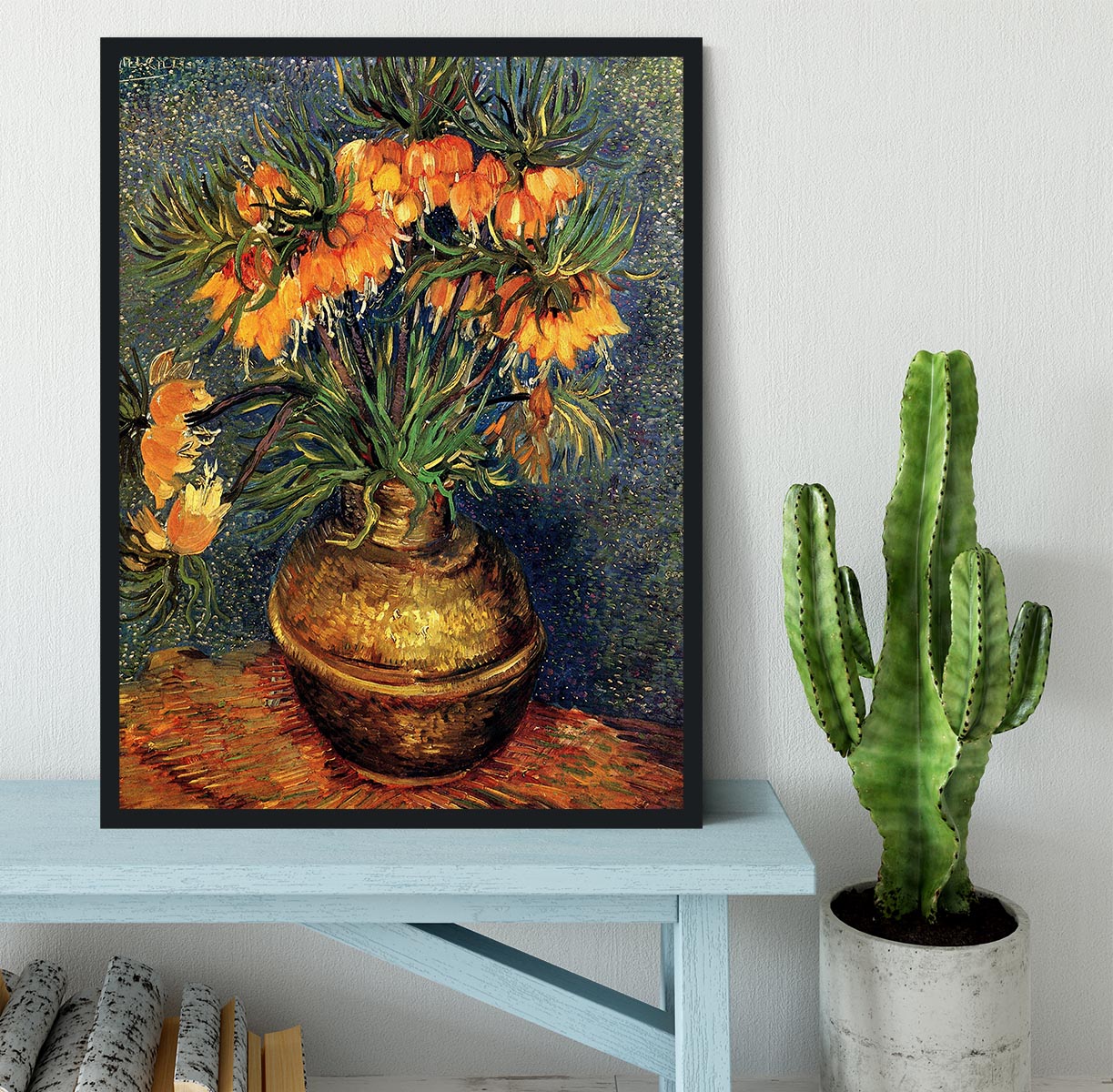 Fritillaries in a Copper Vase by Van Gogh Framed Print - Canvas Art Rocks - 2