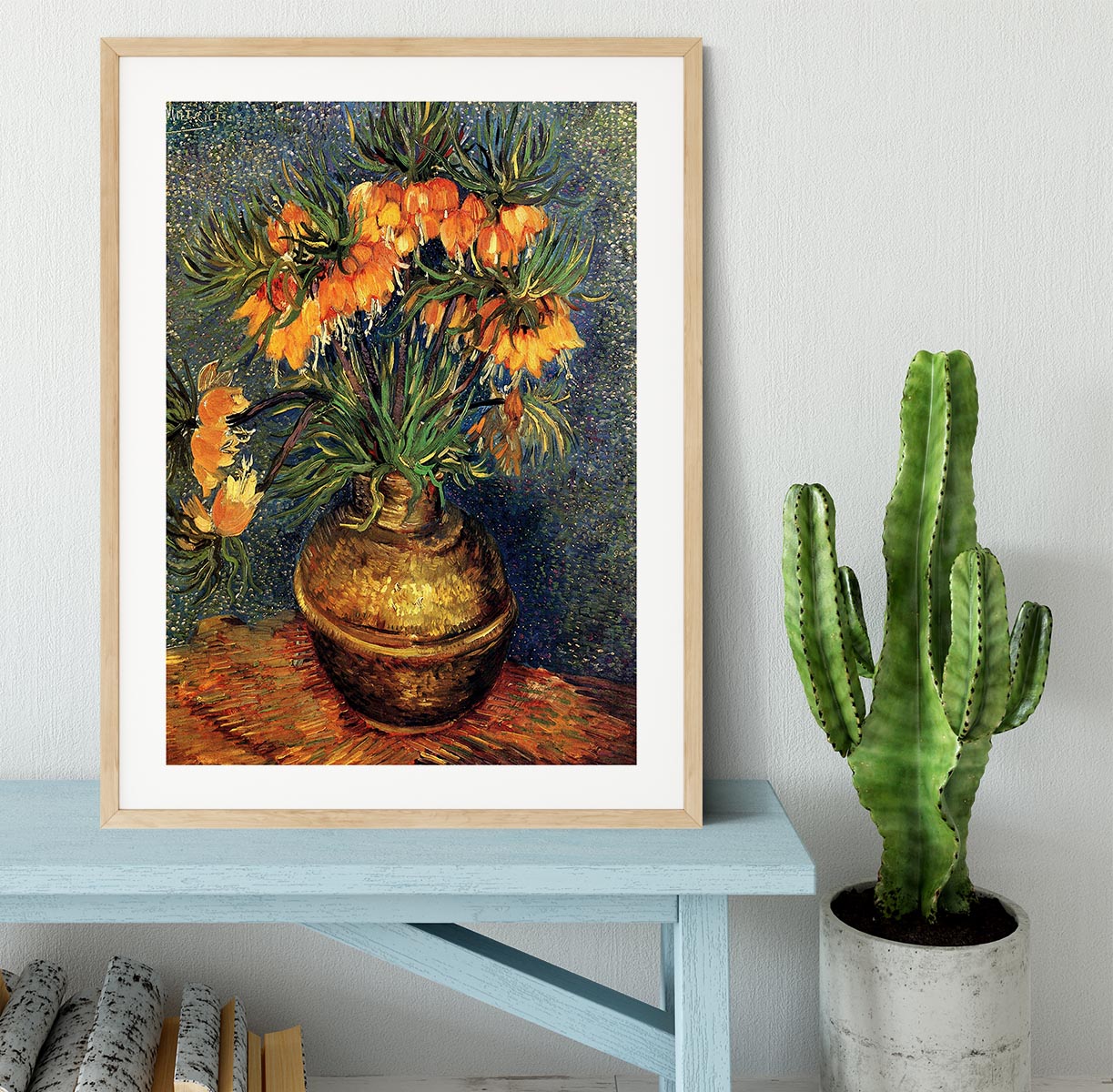 Fritillaries in a Copper Vase by Van Gogh Framed Print - Canvas Art Rocks - 3