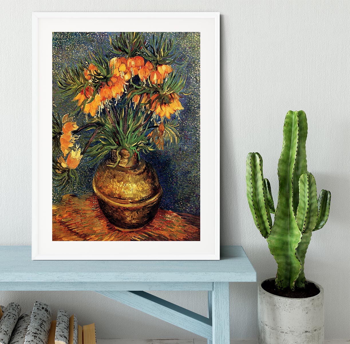 Fritillaries in a Copper Vase by Van Gogh Framed Print - Canvas Art Rocks - 5
