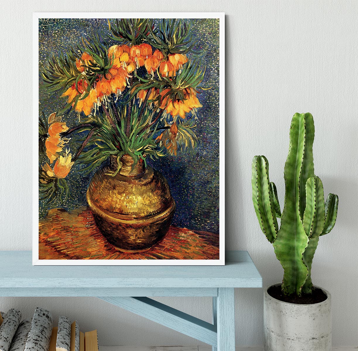 Fritillaries in a Copper Vase by Van Gogh Framed Print - Canvas Art Rocks -6