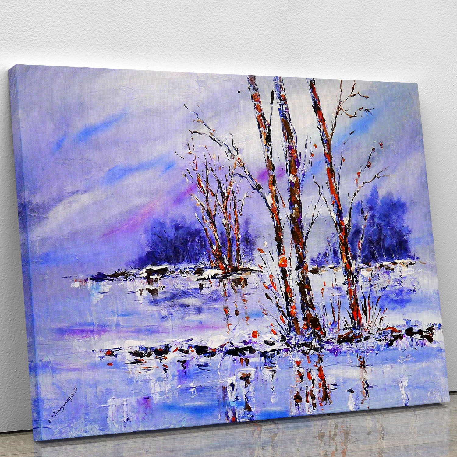 Frozen Tree Painting Canvas Print or Poster - Canvas Art Rocks - 1
