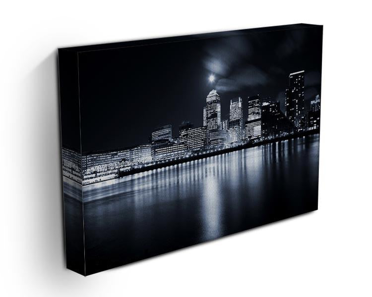 Full moon over London skyscrapers Canvas Print or Poster - Canvas Art Rocks - 3
