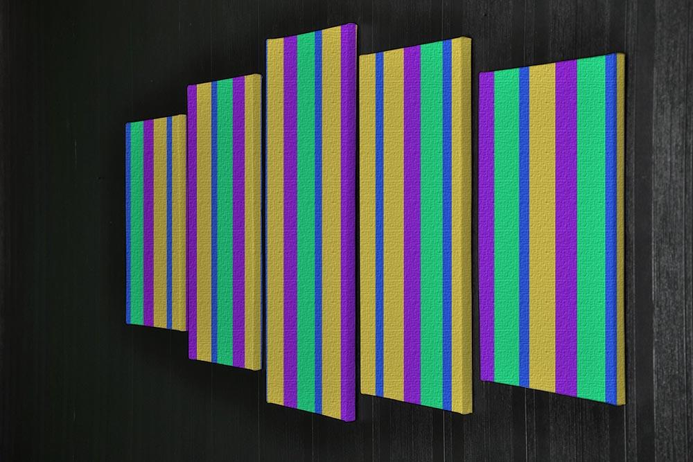 Funky Stripes Multi 2 5 Split Panel Canvas - Canvas Art Rocks - 2