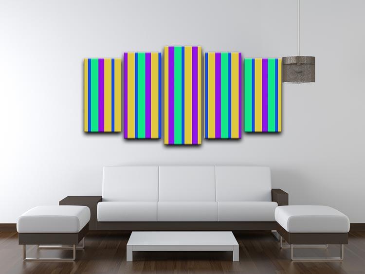 Funky Stripes Multi 2 5 Split Panel Canvas - Canvas Art Rocks - 3