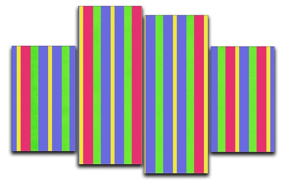 Funky Stripes Multi 4 Split Panel Canvas  - Canvas Art Rocks - 1