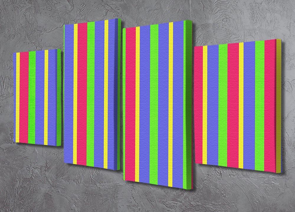 Funky Stripes Multi 4 Split Panel Canvas - Canvas Art Rocks - 2