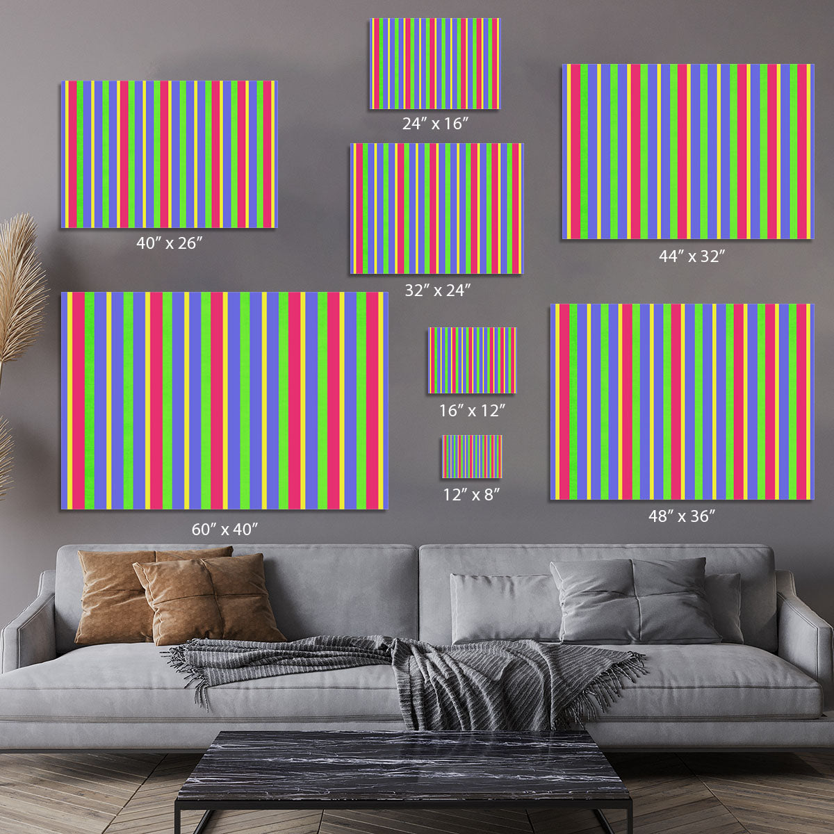 Funky Stripes Multi Canvas Print or Poster - Canvas Art Rocks - 7