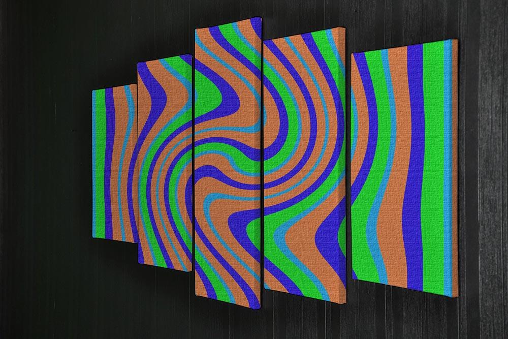 Funky Stripes Swirl 1 5 Split Panel Canvas - Canvas Art Rocks - 2