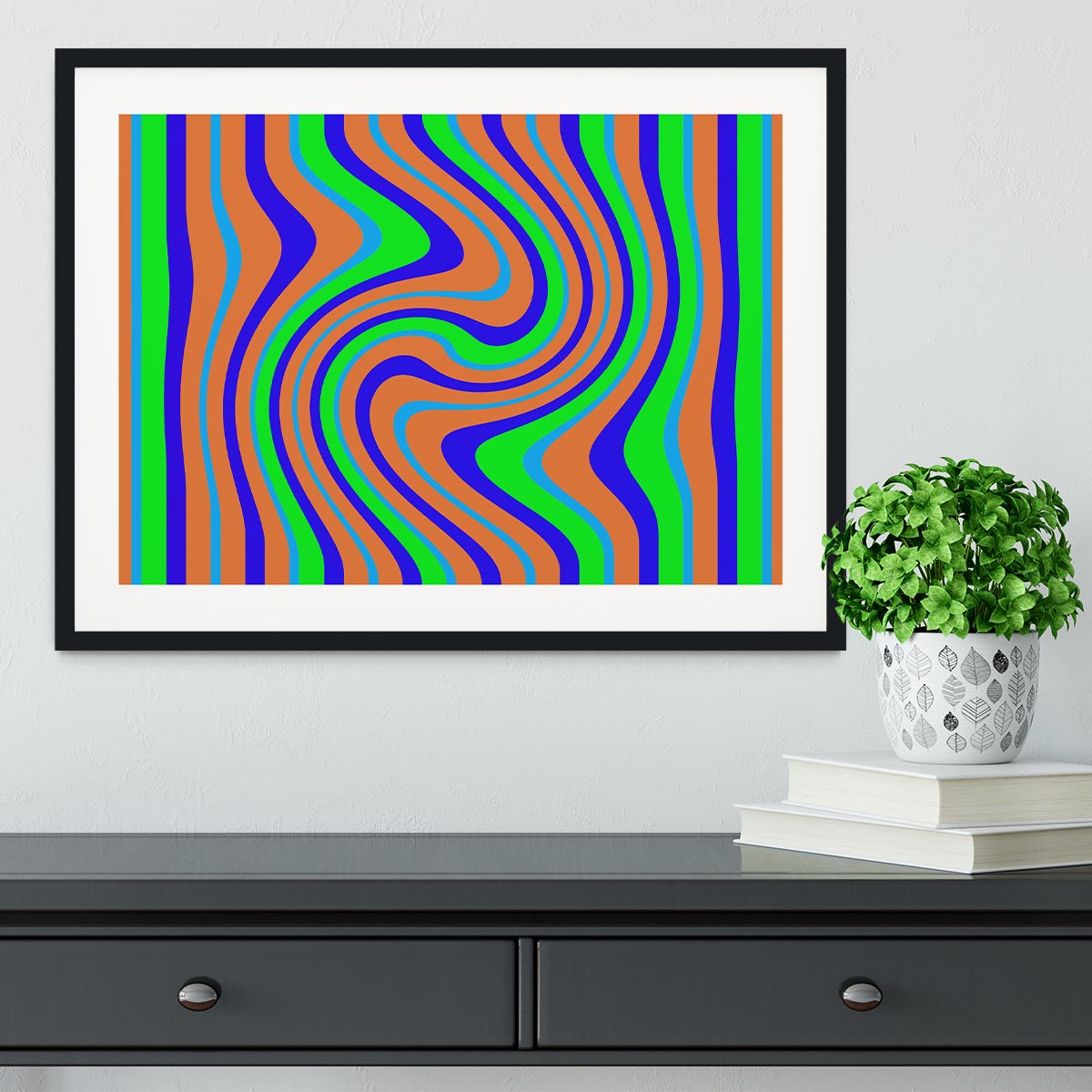 Funky Stripes Swirl 1 Framed Print - Canvas Art Rocks - 1