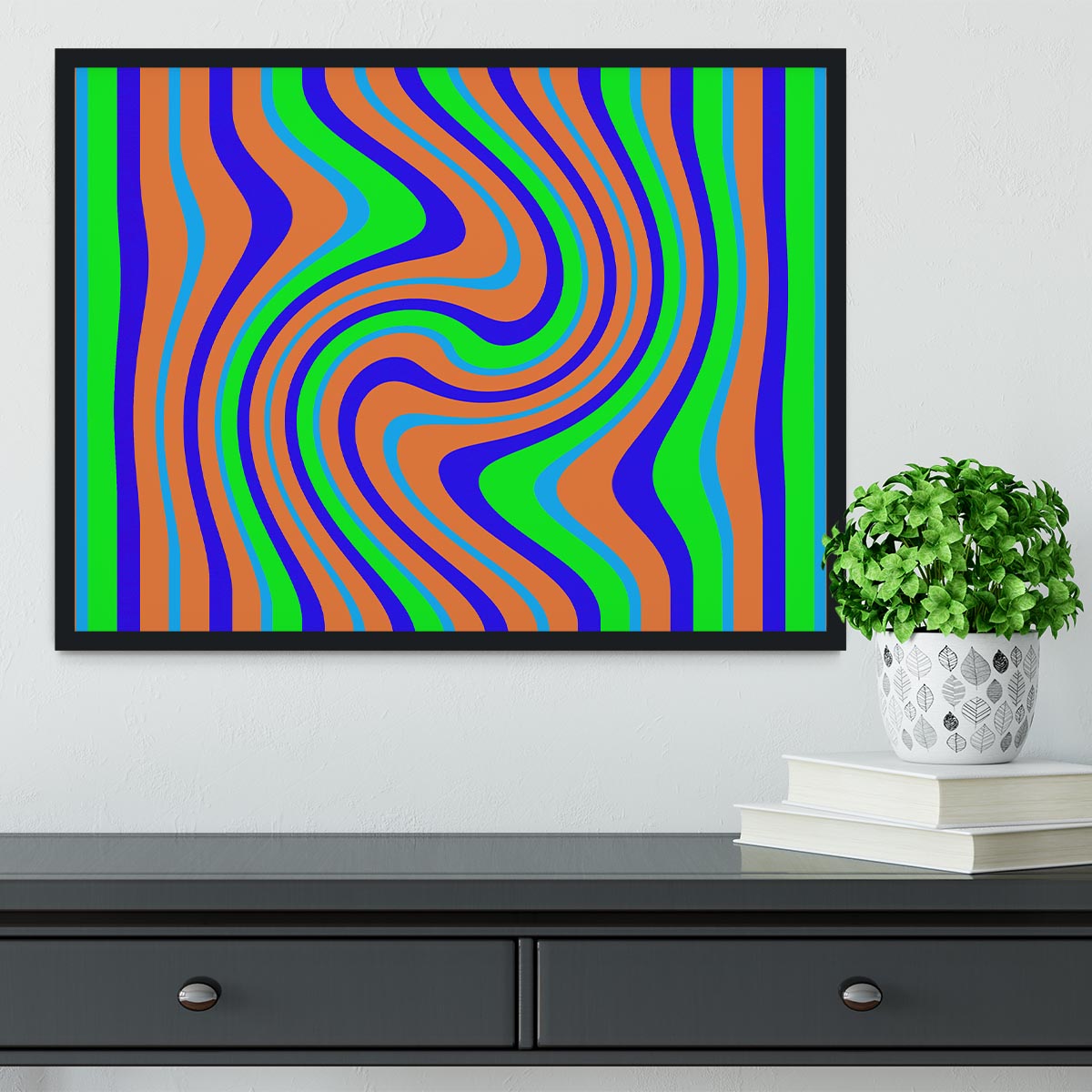 Funky Stripes Swirl 1 Framed Print - Canvas Art Rocks - 2
