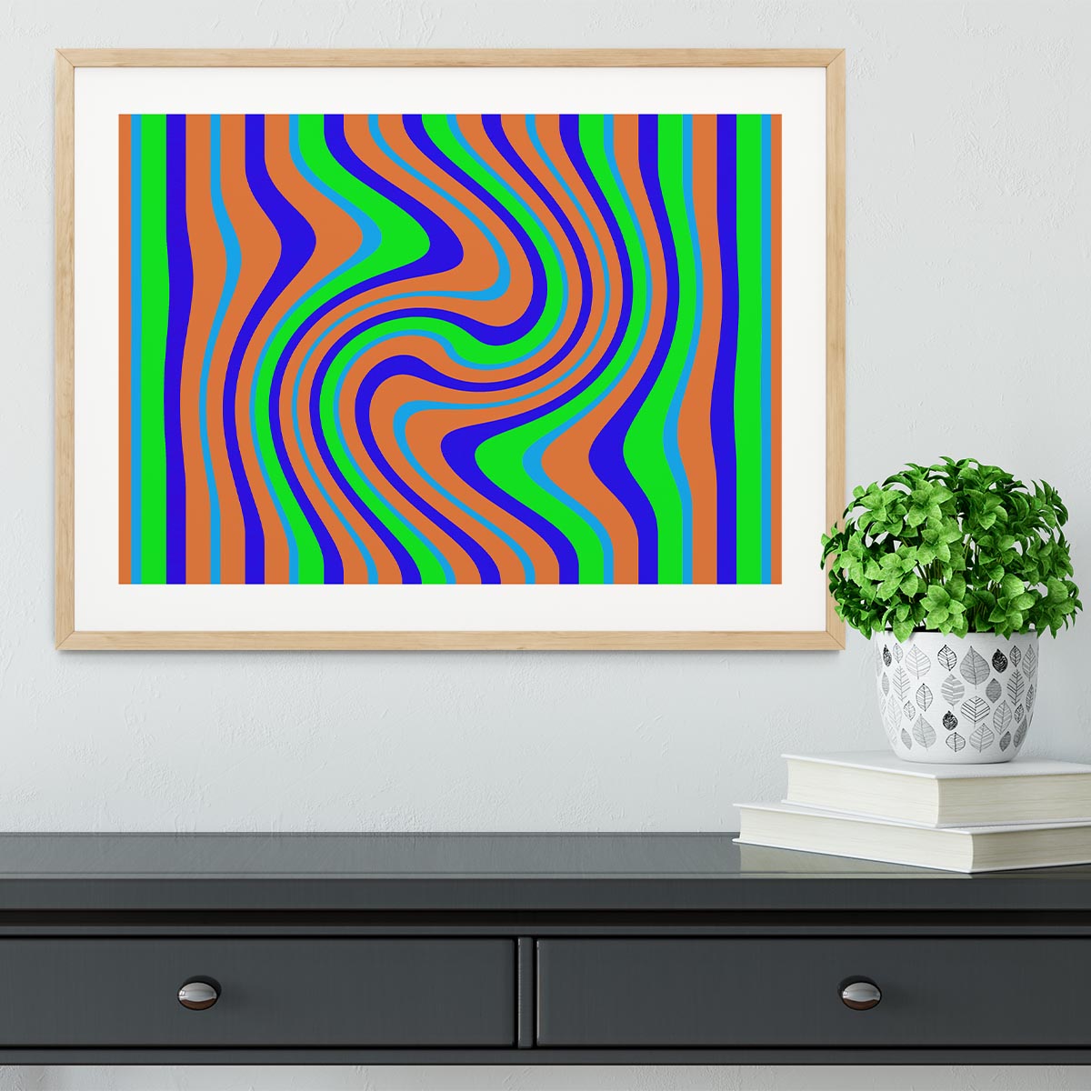 Funky Stripes Swirl 1 Framed Print - Canvas Art Rocks - 3