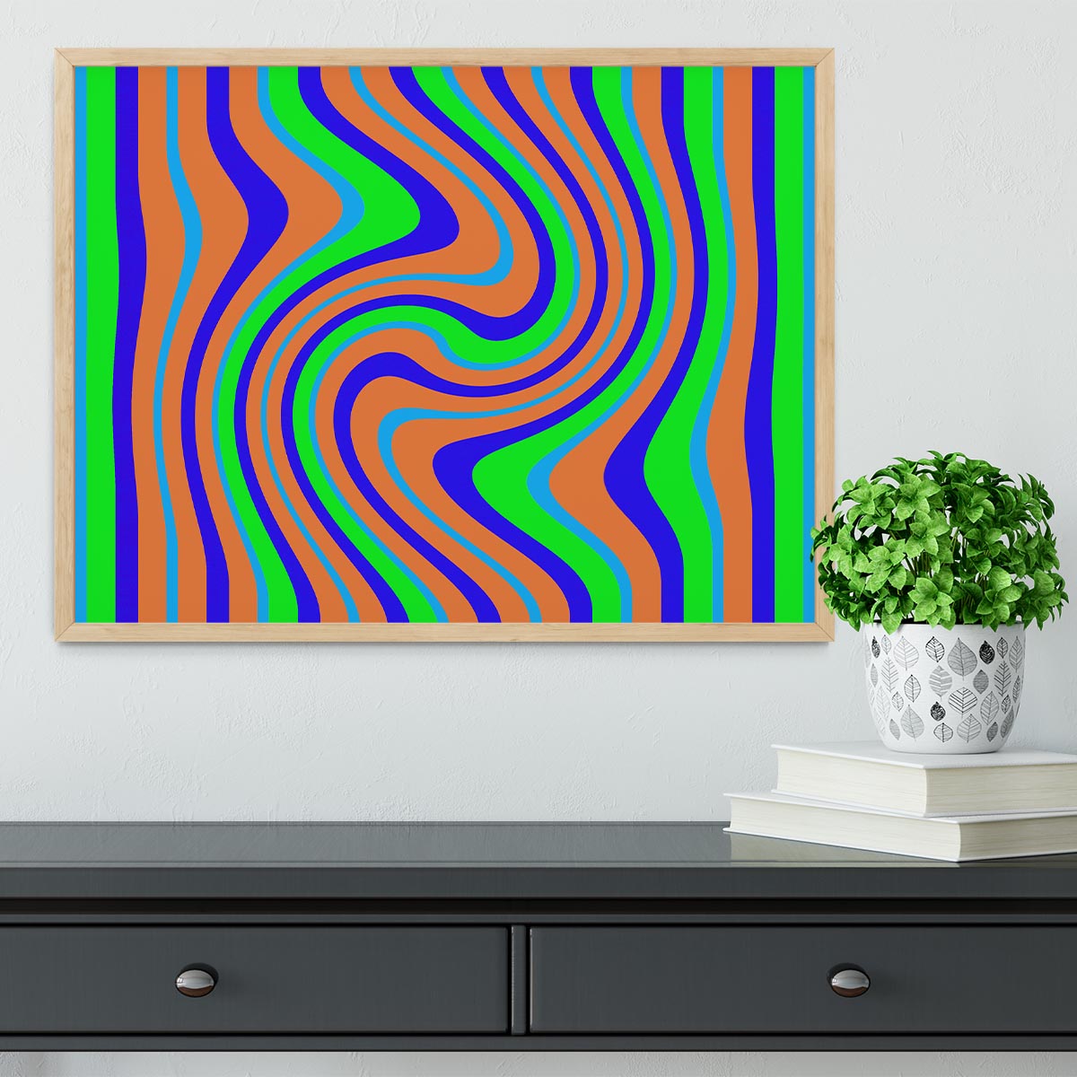 Funky Stripes Swirl 1 Framed Print - Canvas Art Rocks - 4