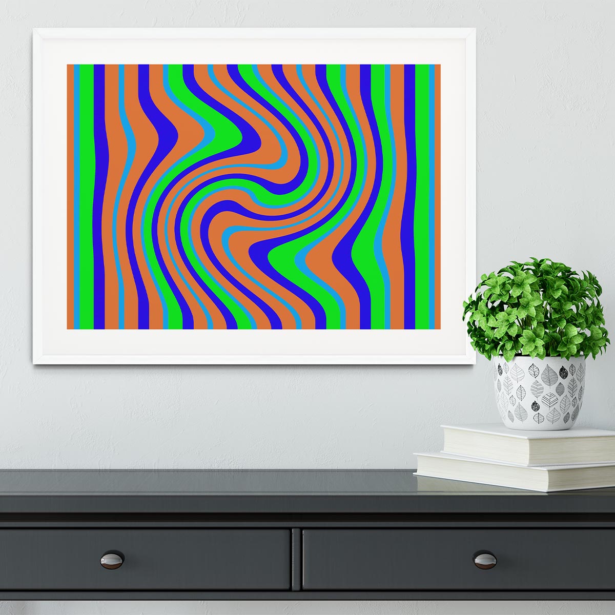 Funky Stripes Swirl 1 Framed Print - Canvas Art Rocks - 5