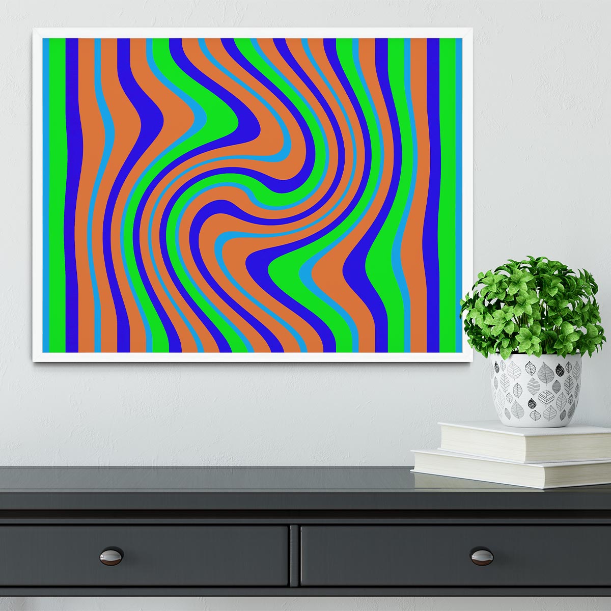Funky Stripes Swirl 1 Framed Print - Canvas Art Rocks -6