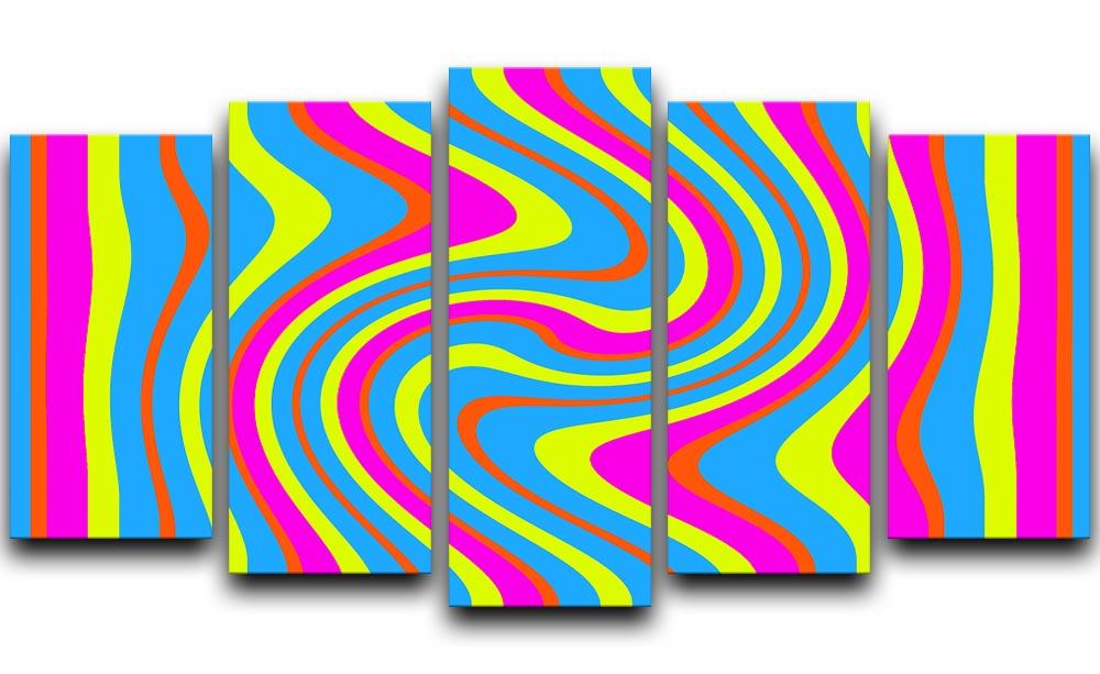 Funky Stripes Swirl 2 5 Split Panel Canvas  - Canvas Art Rocks - 1