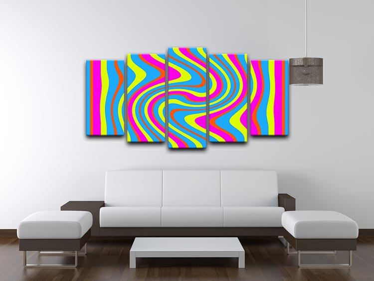 Funky Stripes Swirl 2 5 Split Panel Canvas - Canvas Art Rocks - 3