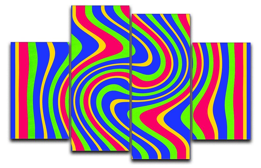 Funky Stripes Swirl 3 4 Split Panel Canvas  - Canvas Art Rocks - 1